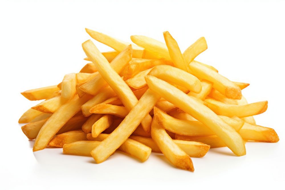 French fries food white background condiment. AI generated Image by rawpixel.