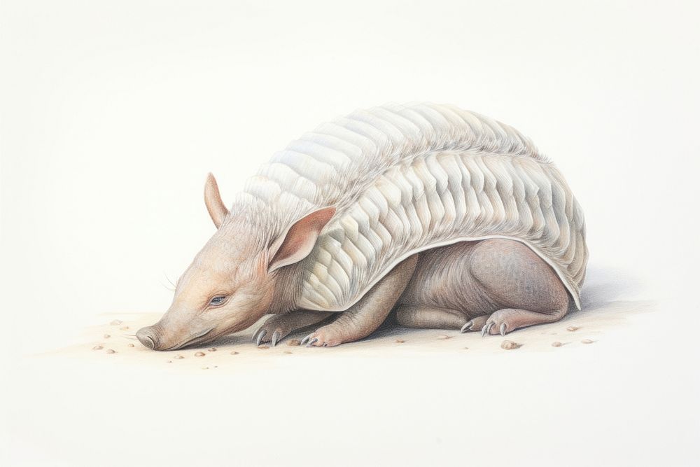 Armadillo wildlife drawing animal. AI generated Image by rawpixel.