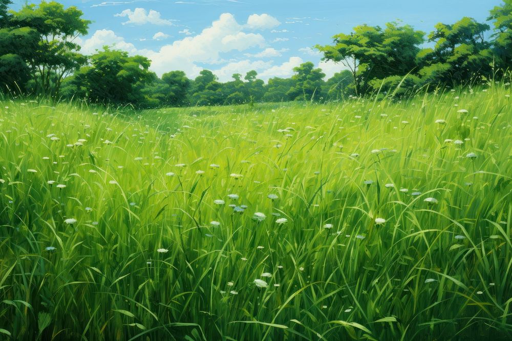 Grass field vegetation grassland landscape. 