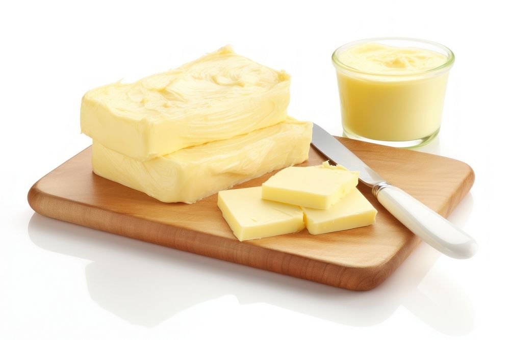 Butter food parmigiano-reggiano white background. AI generated Image by rawpixel.