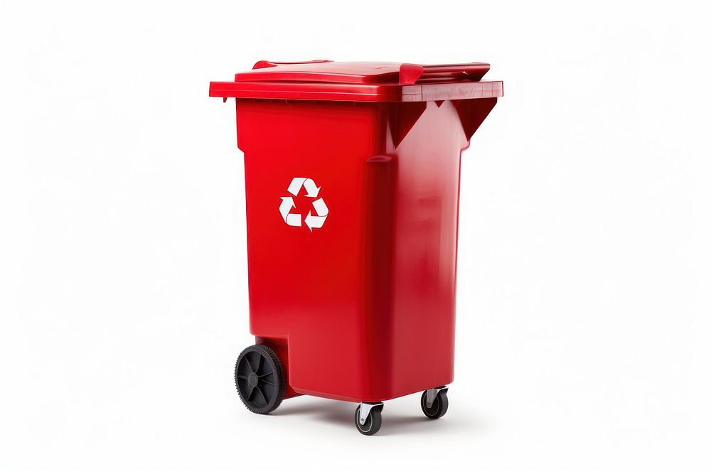 Green recycle bin cartoo white background container recycling. AI generated Image by rawpixel.