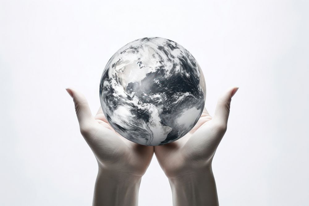 Holding sphere planet world. AI generated Image by rawpixel.