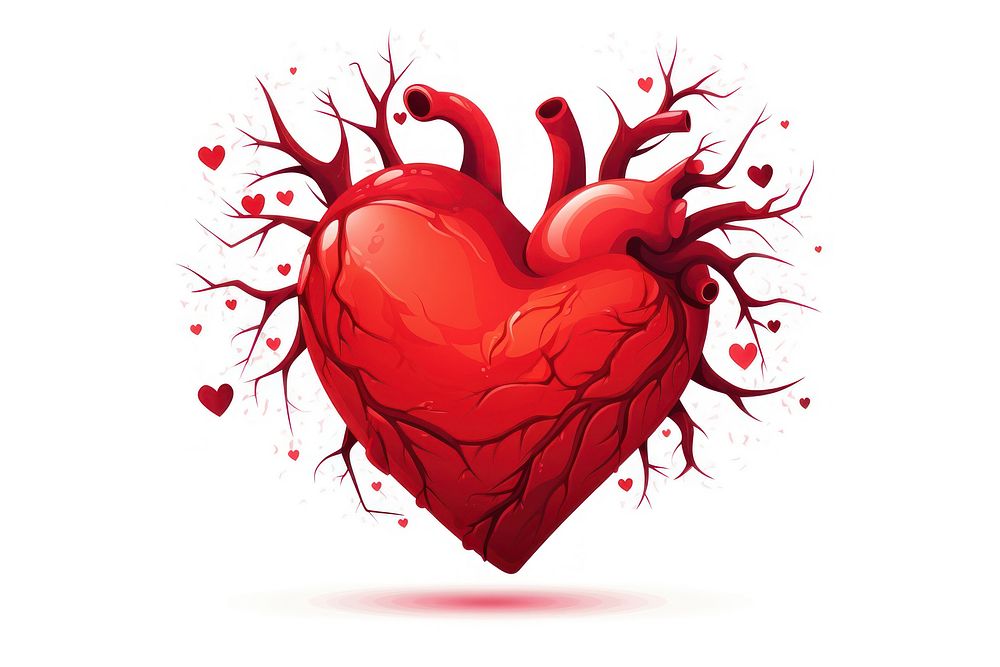 Heart cartoon white background creativity romance. AI generated Image by rawpixel.
