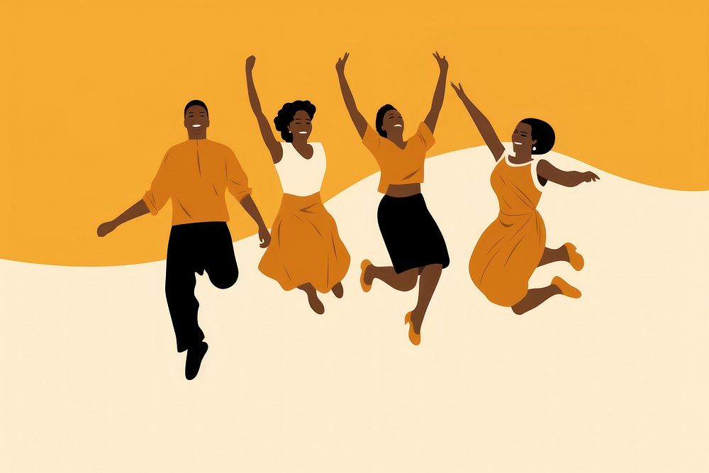 People dancing jumping adult. 