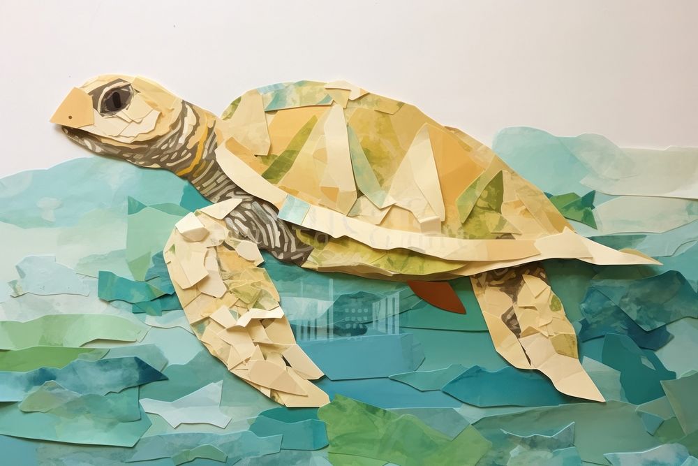 A sea turtle reptile animal art. AI generated Image by rawpixel.