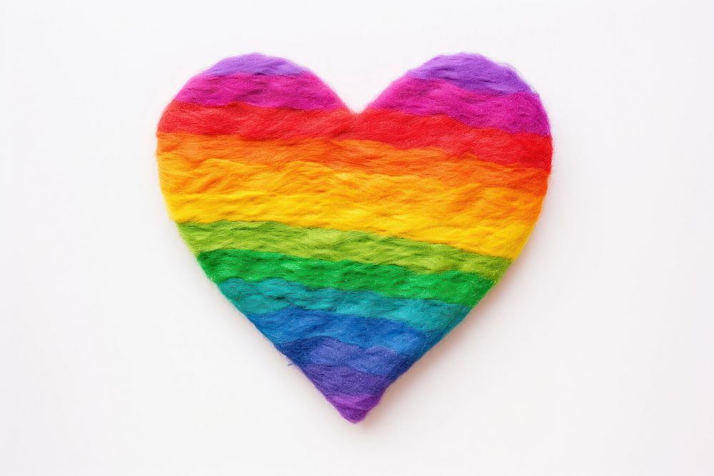 Heart shape LGBTQ sign rainbow white background celebration. AI generated Image by rawpixel.