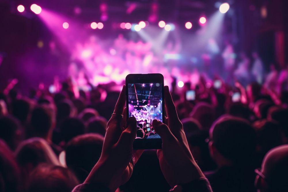 Concert nightlife purple light. AI generated Image by rawpixel.