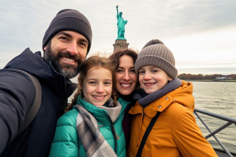 Selfie family ferry portrait. AI generated Image by rawpixel.