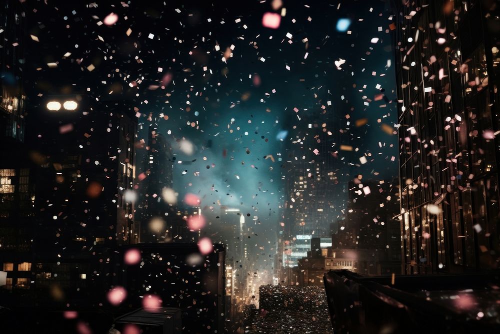 Night club confetti architecture outdoors. AI generated Image by rawpixel.
