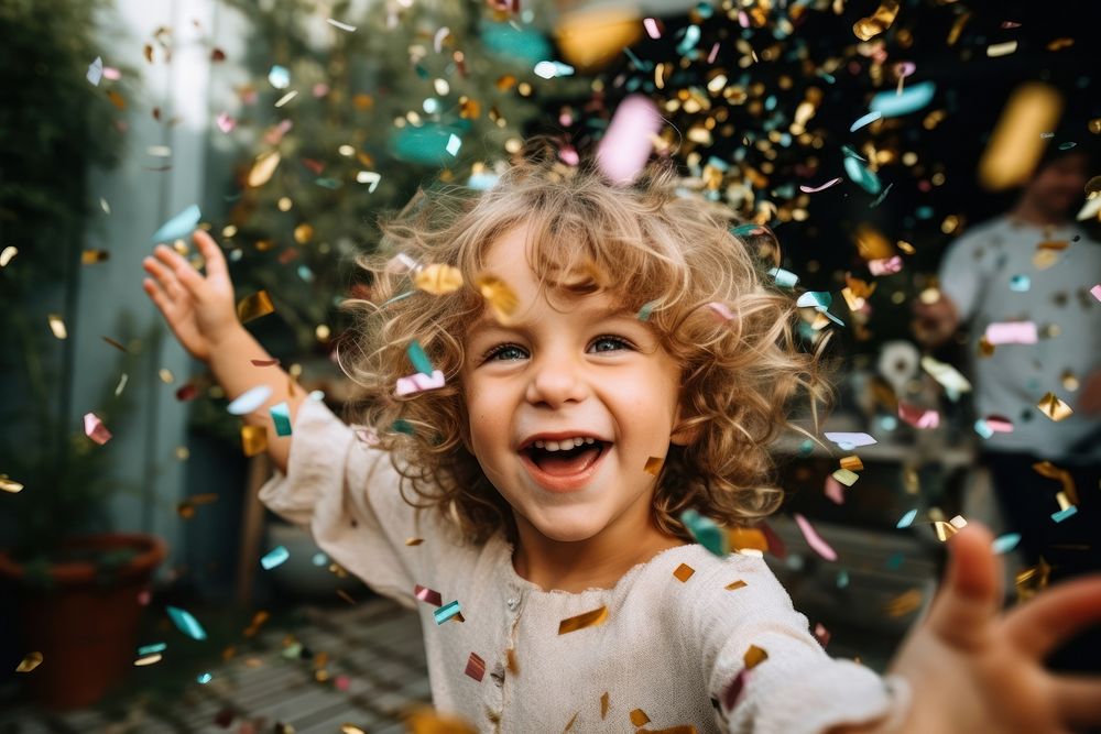 Kids party confetti happy illuminated. AI generated Image by rawpixel.
