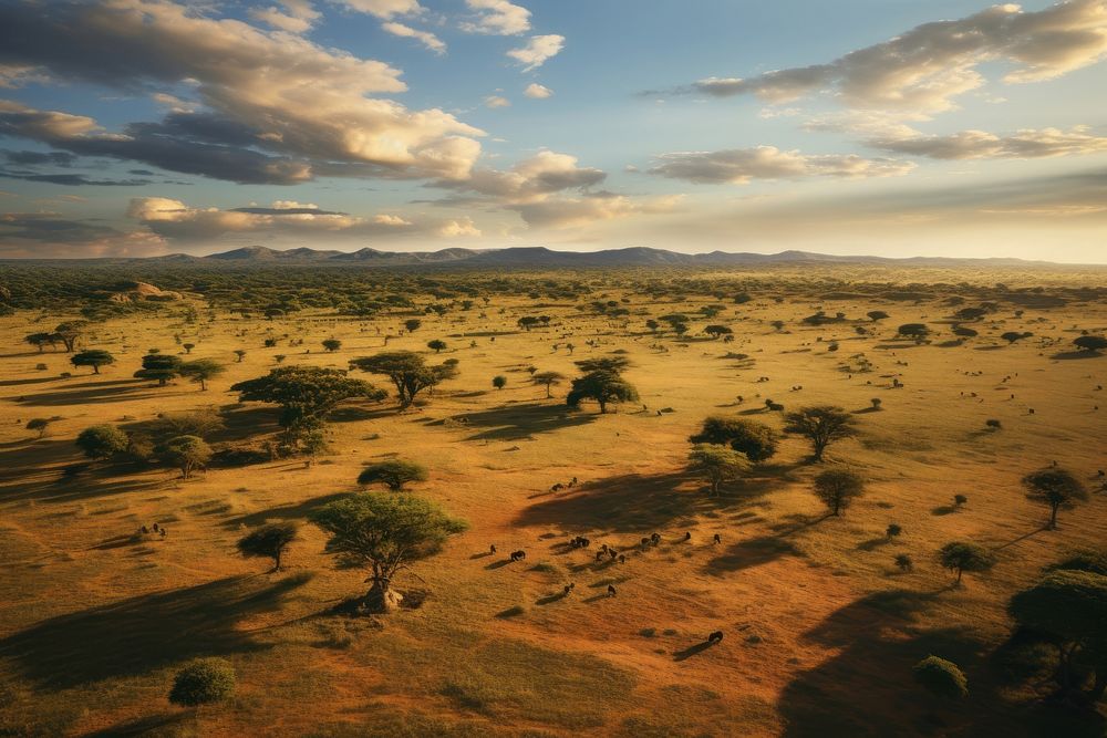 Savanna landscape grassland outdoors. 