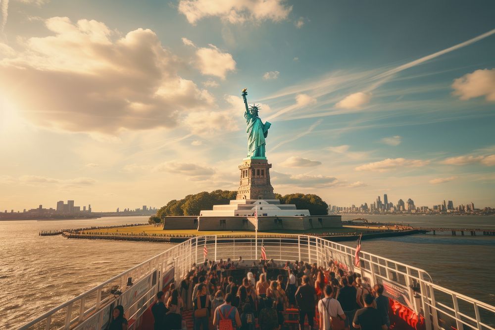 Tourism ferry statue sculpture. 