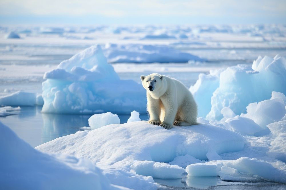 Polar Bear bear wildlife outdoors. AI generated Image by rawpixel.
