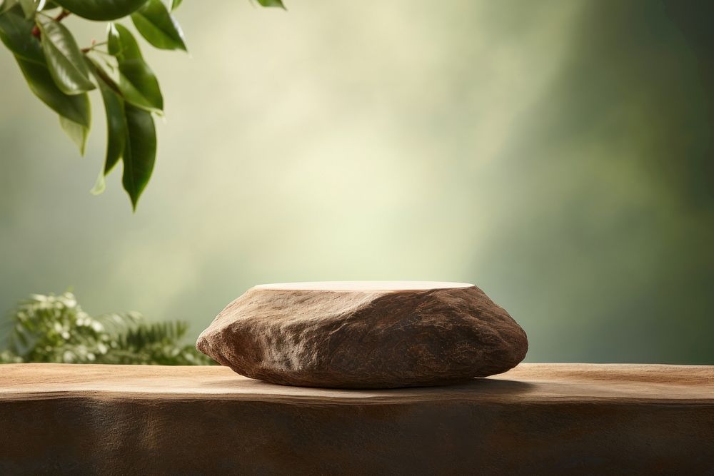 A strone rock zen-like outdoors. AI generated Image by rawpixel.