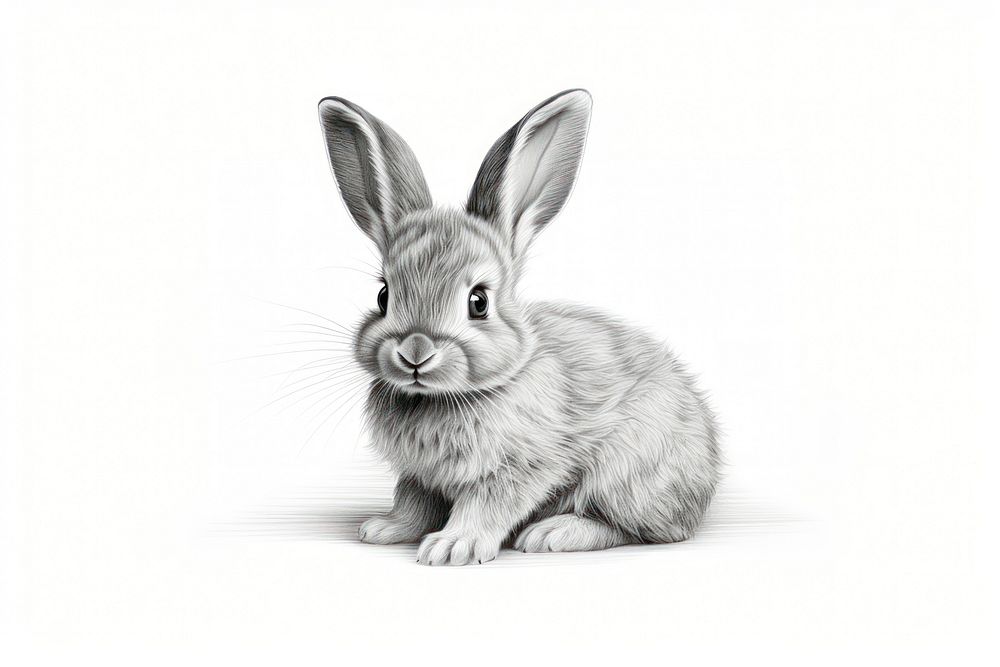 Rabbit 3d sketch drawing mammal. | Premium Photo Illustration - rawpixel