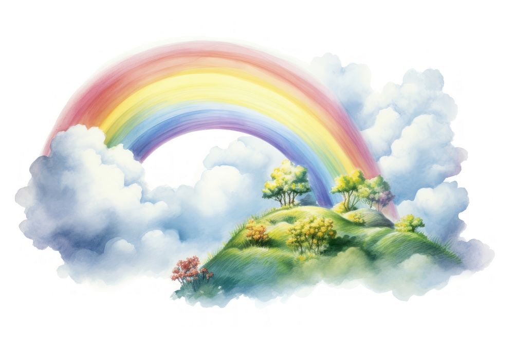 Rainbow rainbow painting outdoors. AI generated Image by rawpixel.