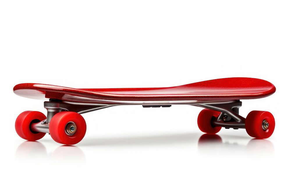 Red skateboard red white background skateboarding. AI generated Image by rawpixel.