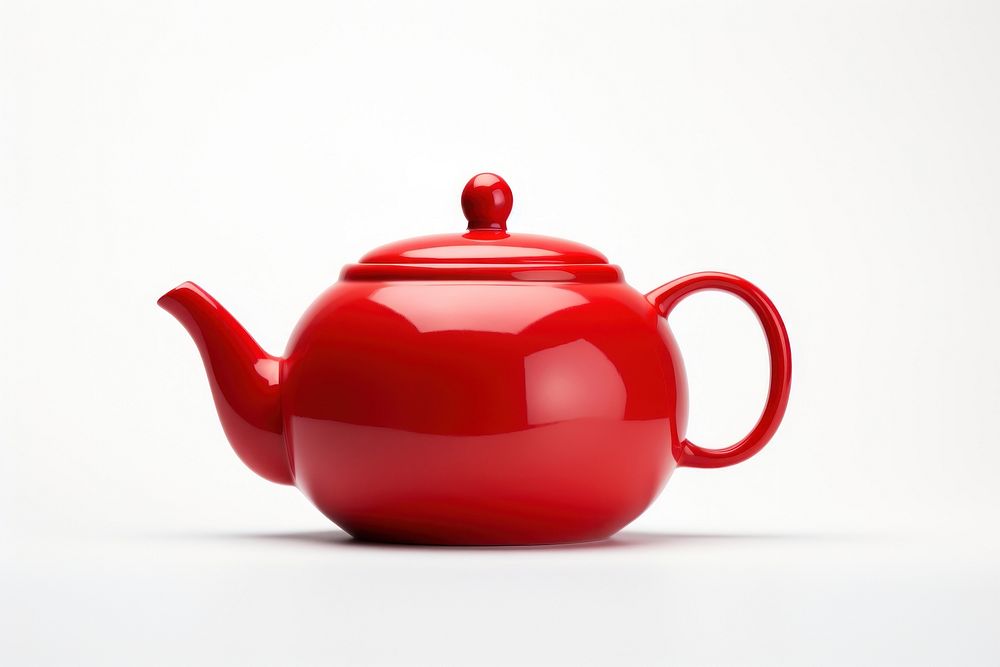 Red Teapot teapot red white background. AI generated Image by rawpixel.