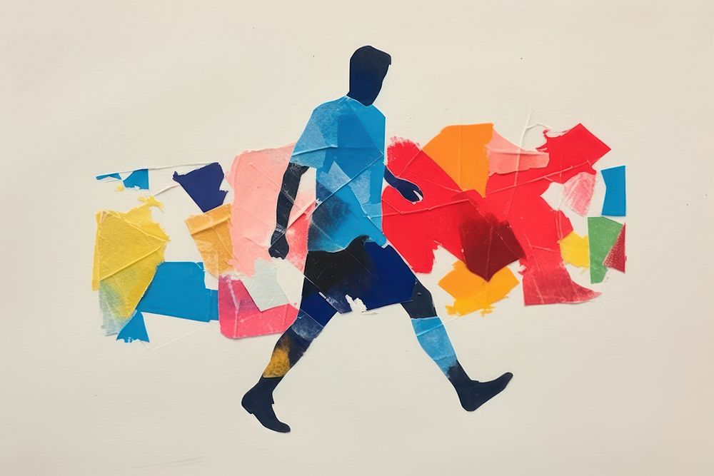 Soccer art abstract painting. 