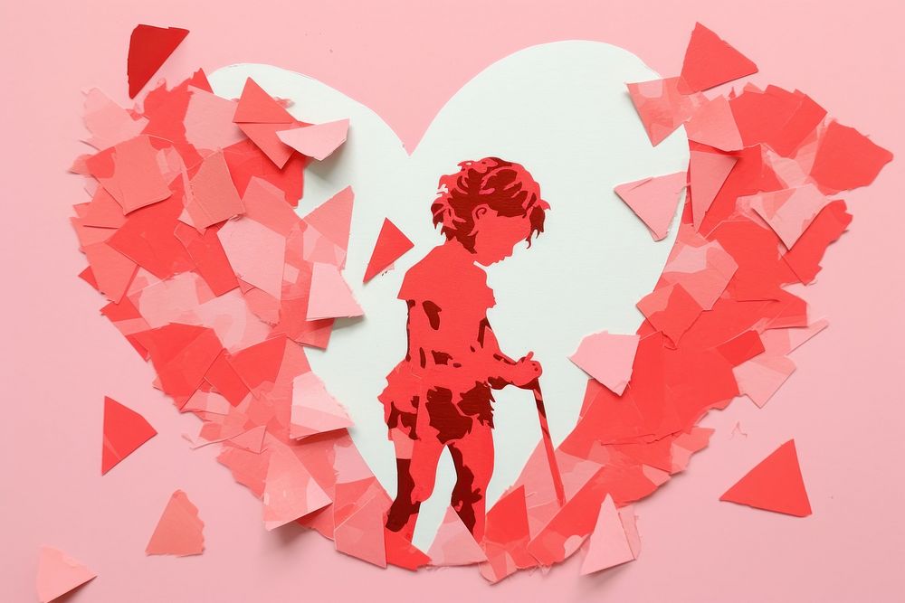 Ripped paper collage a cupid art representation. AI generated Image by rawpixel.