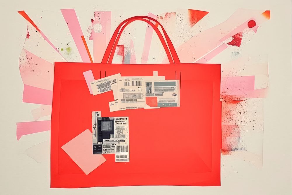 Shopping bag handbag paper text.