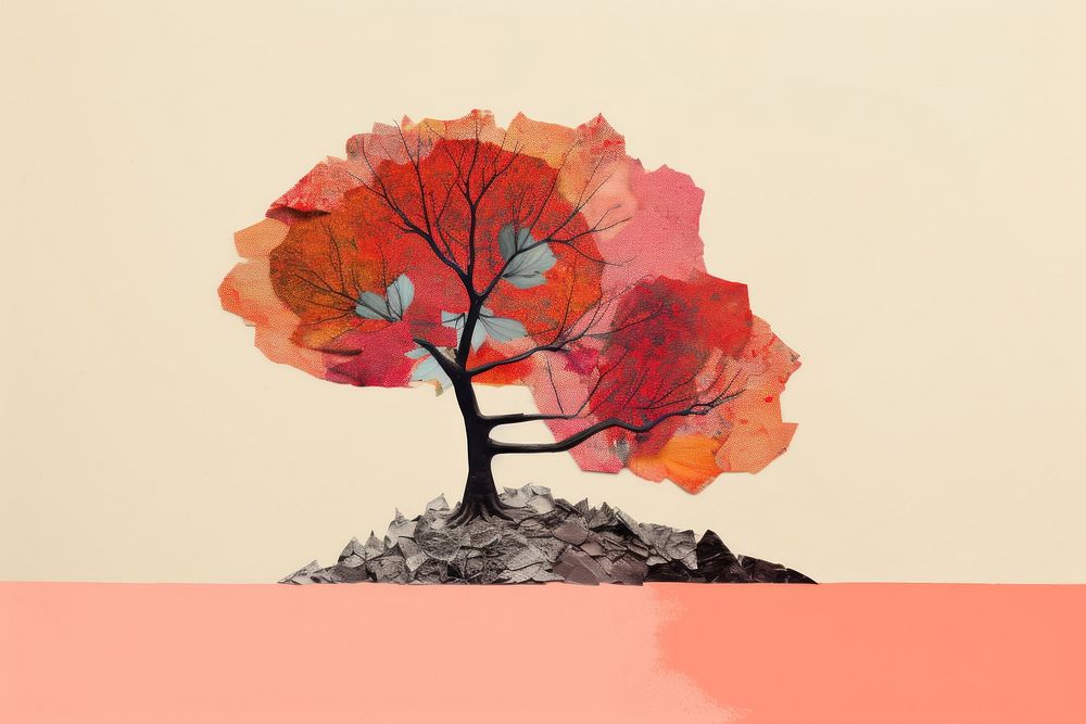 Autumn tree art painting plant. AI generated Image by rawpixel.