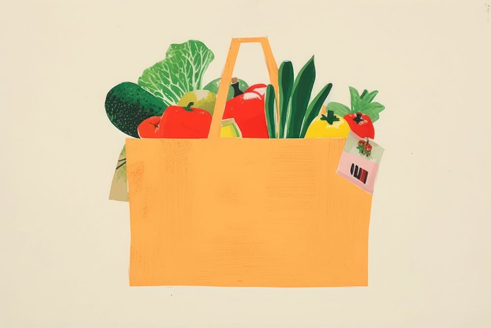 Grocery bag vegetable plant food. AI generated Image by rawpixel.