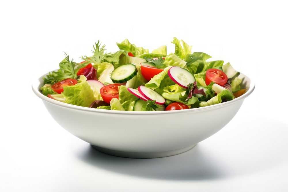 Salad food bowl white background. AI generated Image by rawpixel.
