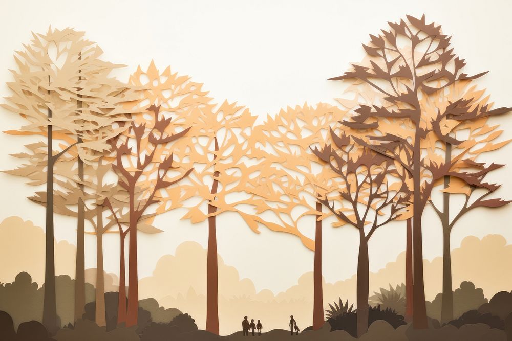 Trees outdoors painting plant. AI generated Image by rawpixel.