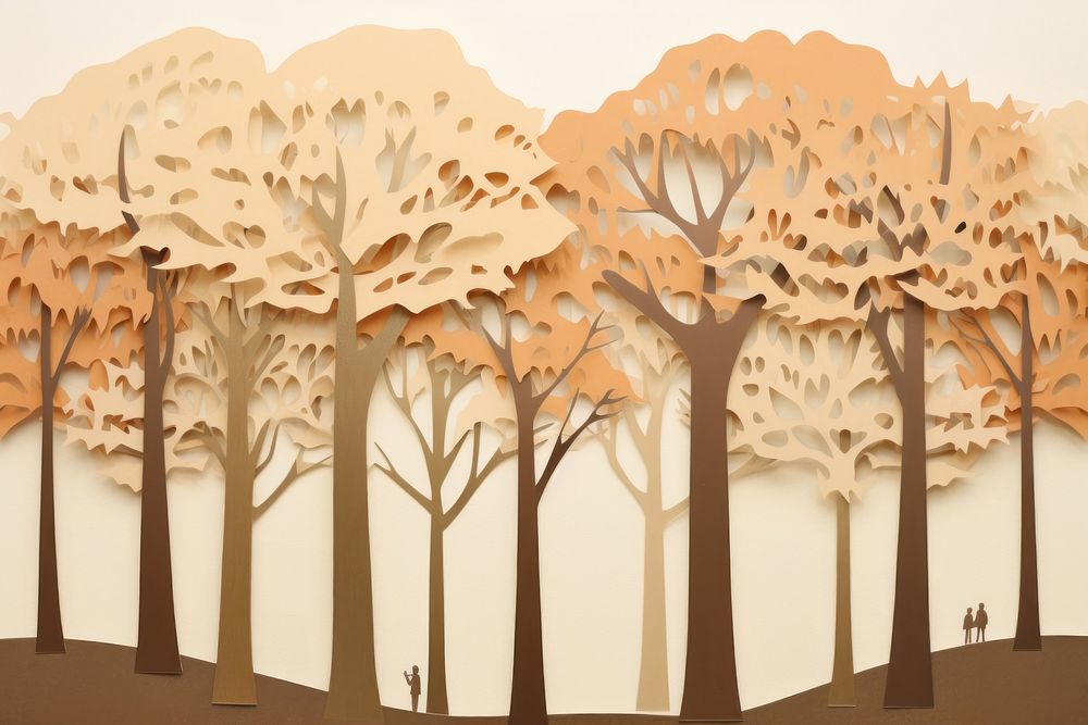 Trees landscape outdoors painting. AI generated Image by rawpixel.