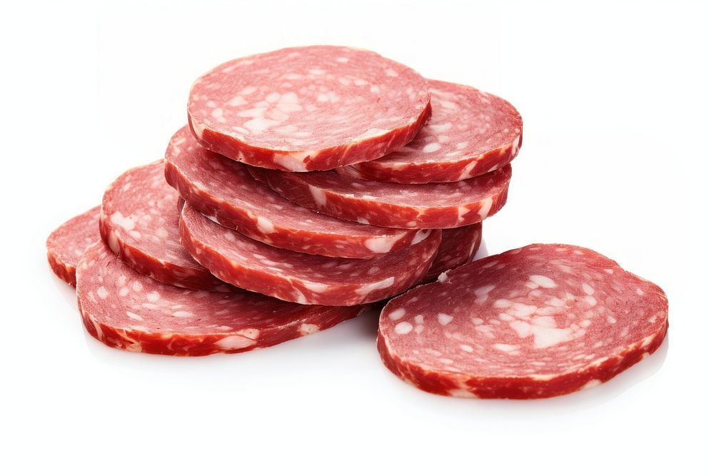 Salami sausage slice meat. 