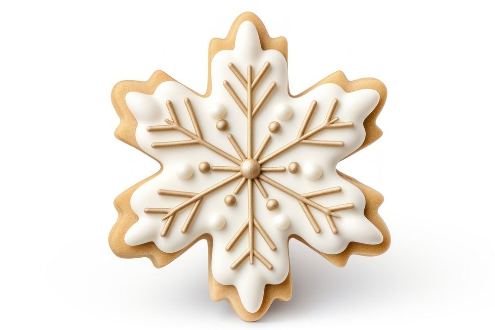 Snowflake sugar cookie gingerbread dessert white. 