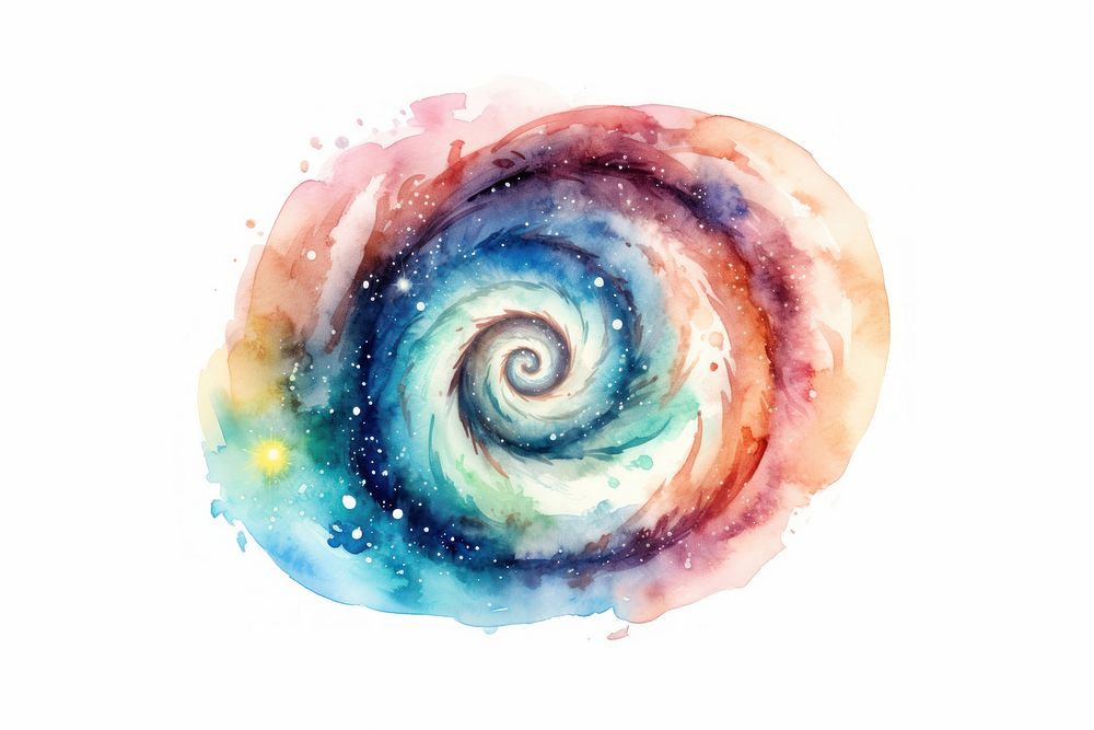 Spiral drawing galaxy white background. AI generated Image by rawpixel.