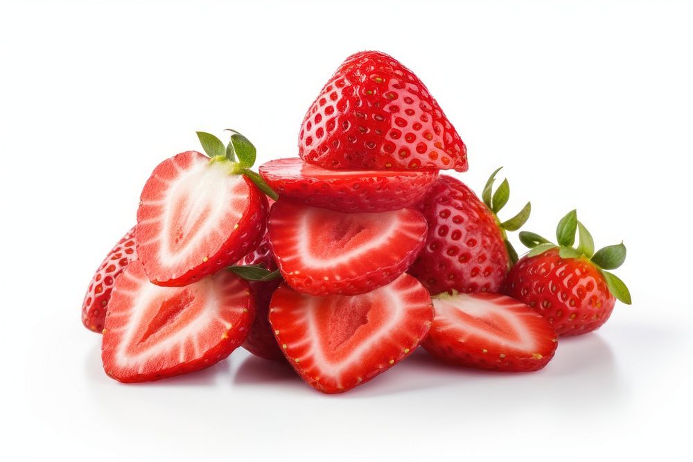 Strawberry slices fruit plant food. AI generated Image by rawpixel.