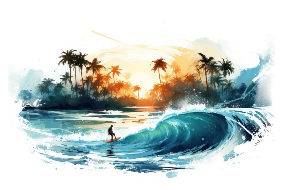 Summer surfing outdoors nature sports. AI generated Image by rawpixel.