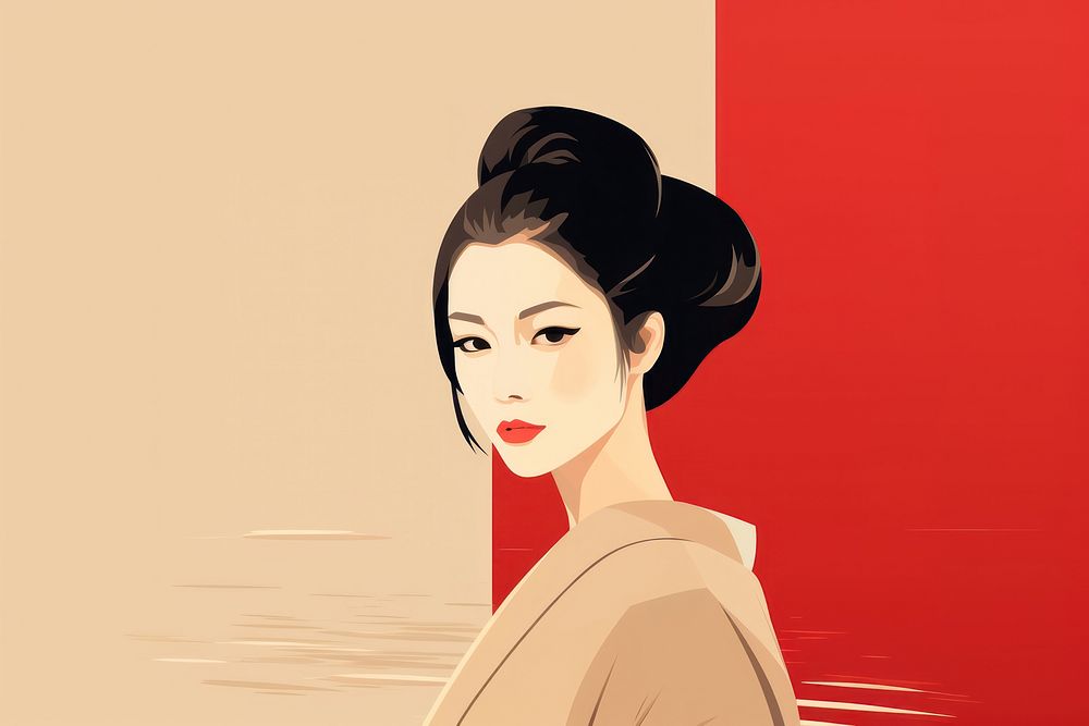 Japanese woman fashion drawing sketch. AI generated Image by rawpixel.
