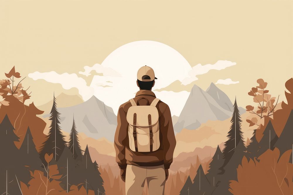 Male traveler wilderness adventure outdoors. AI generated Image by rawpixel.