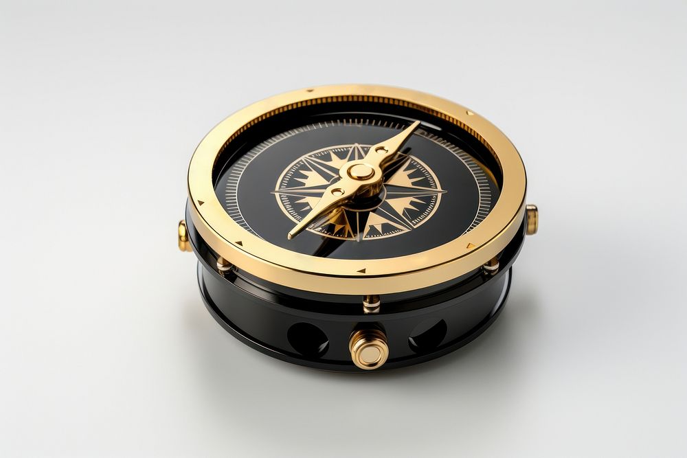 Compass black gold white background. AI generated Image by rawpixel.