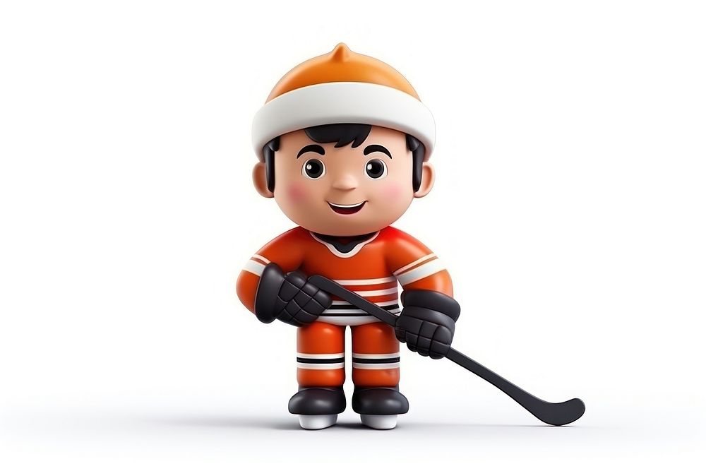 Hockey figurine white background protection. AI generated Image by rawpixel.