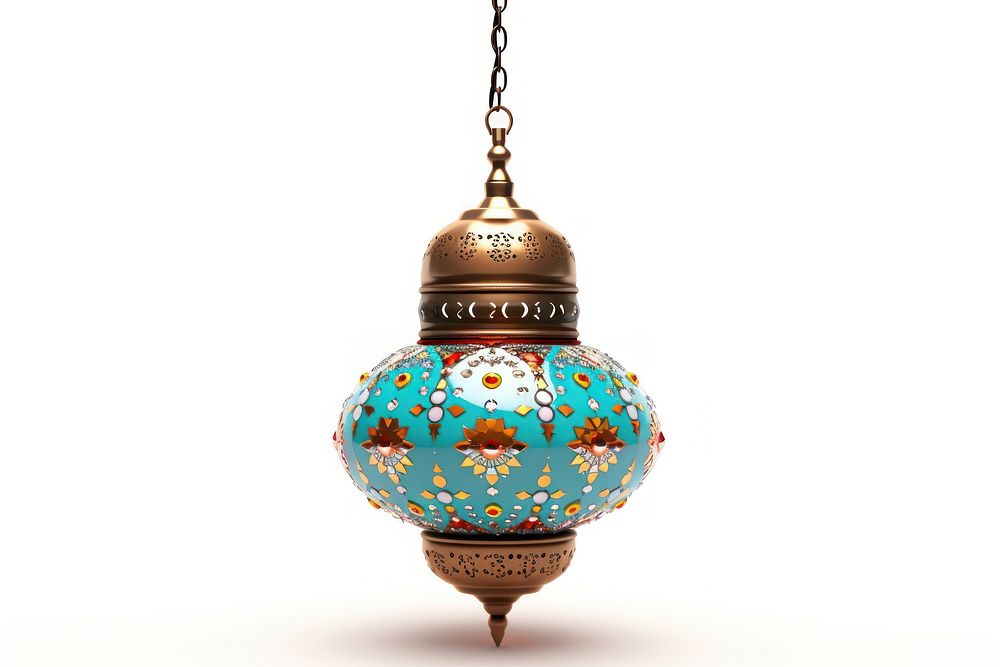 Istanbul lamp hanging white background. AI generated Image by rawpixel.