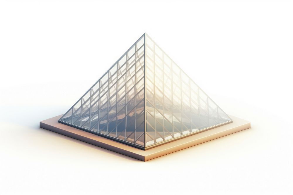 Louvre museum pyramid architecture building. AI generated Image by rawpixel.