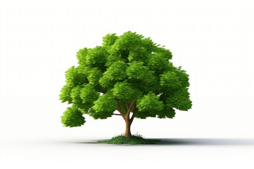 Lush tree plant white background tranquility. AI generated Image by rawpixel.