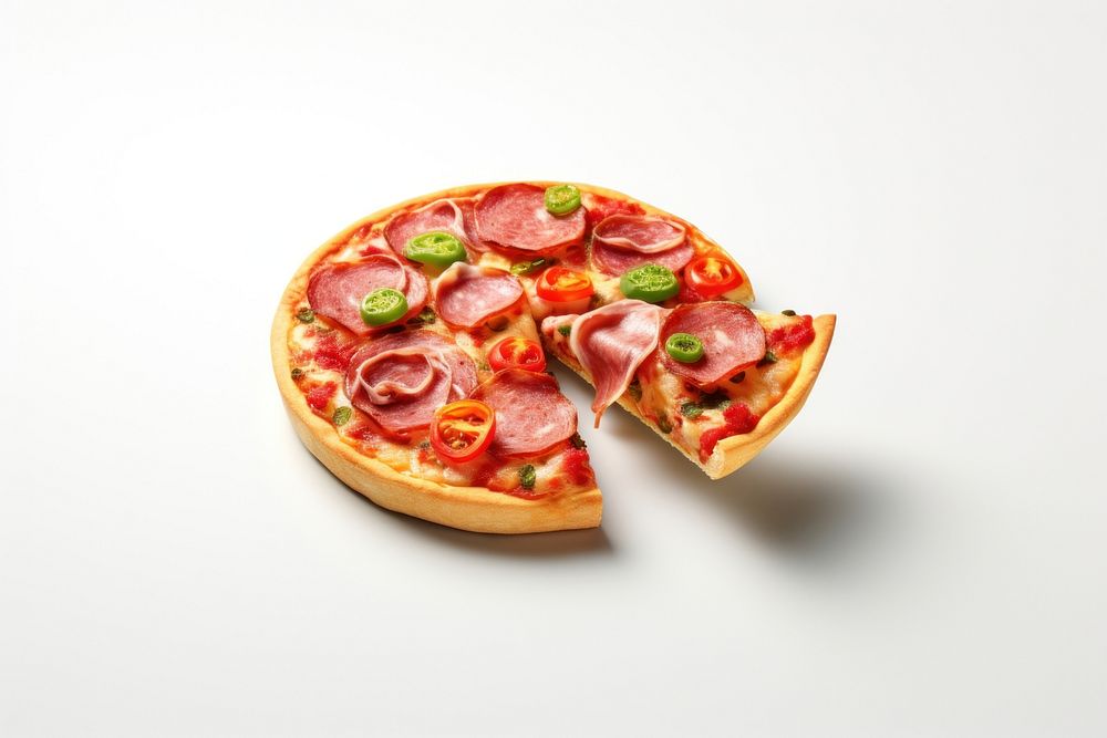 Pizza salami food ham. AI generated Image by rawpixel.