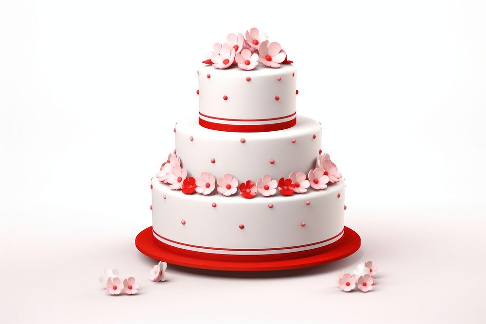 Weding cake dessert food red. AI generated Image by rawpixel.