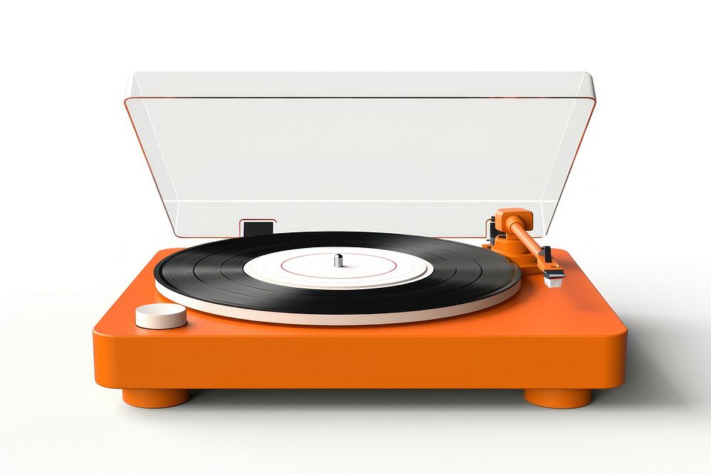 Vinyl record player electronics white background gramophone. AI generated Image by rawpixel.