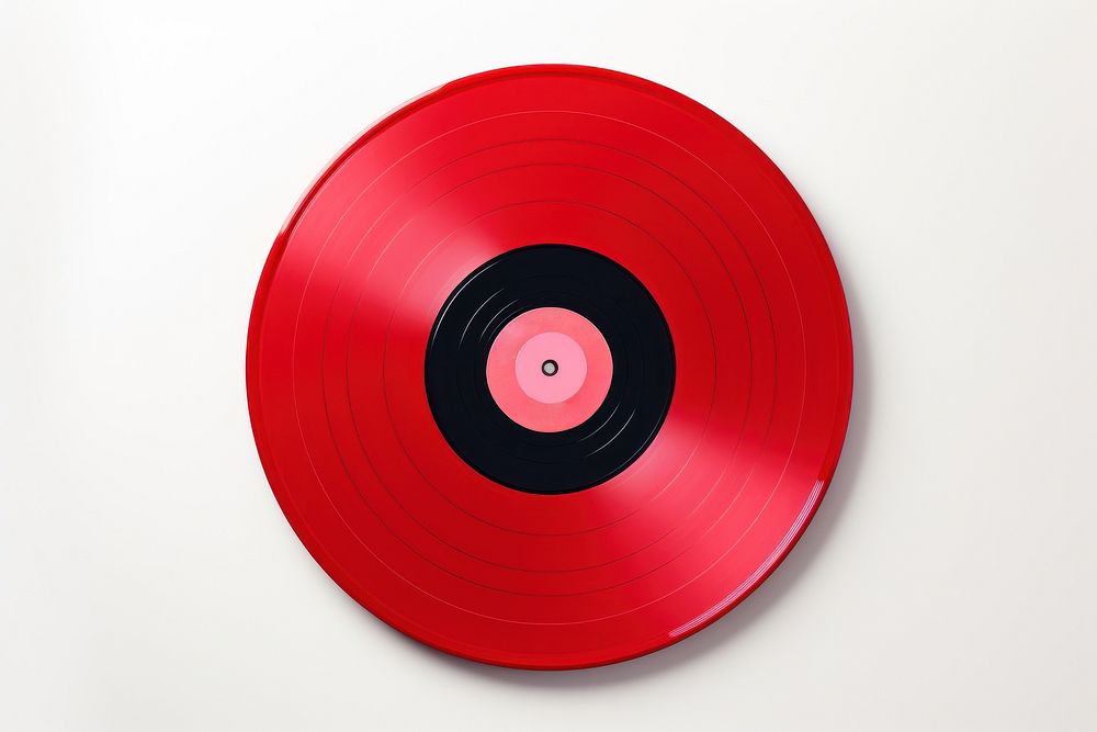 Vinyl record red white background gramophone. AI generated Image by rawpixel.