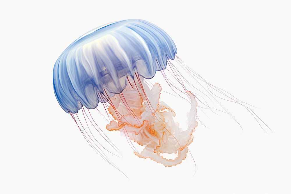 Marine life jellyfish invertebrate transparent. AI generated Image by rawpixel.
