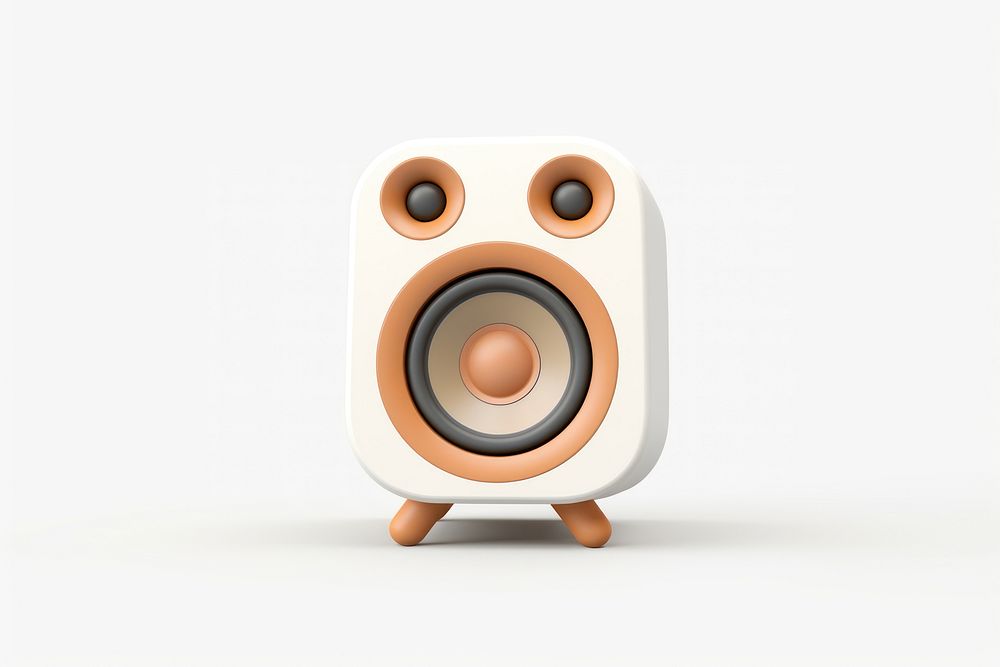 Speaker electronics white background loudspeaker. 