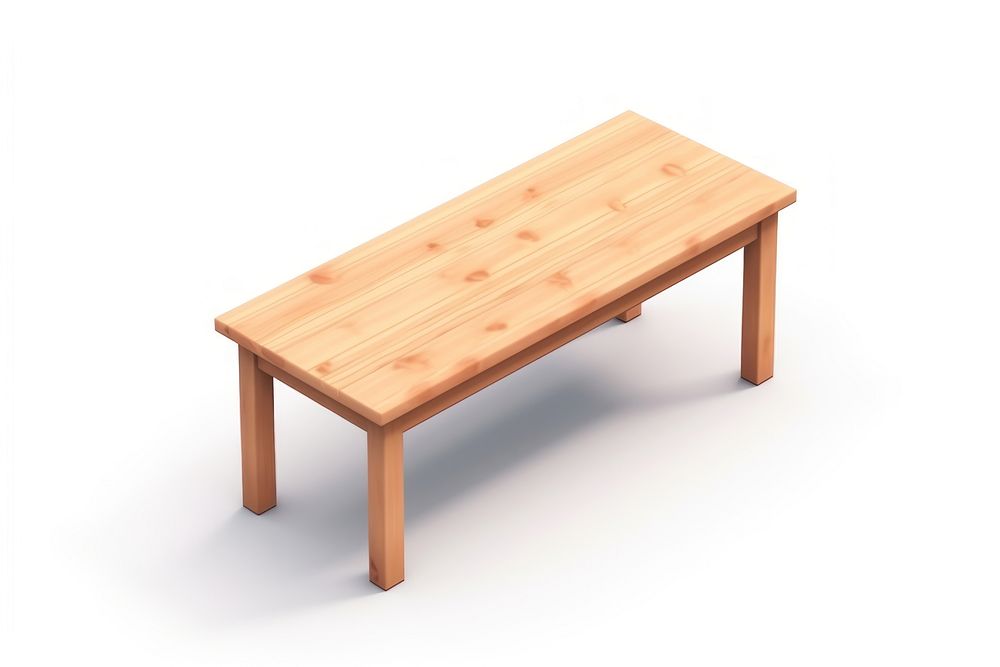 Wooden long table wood furniture bench. AI generated Image by rawpixel.