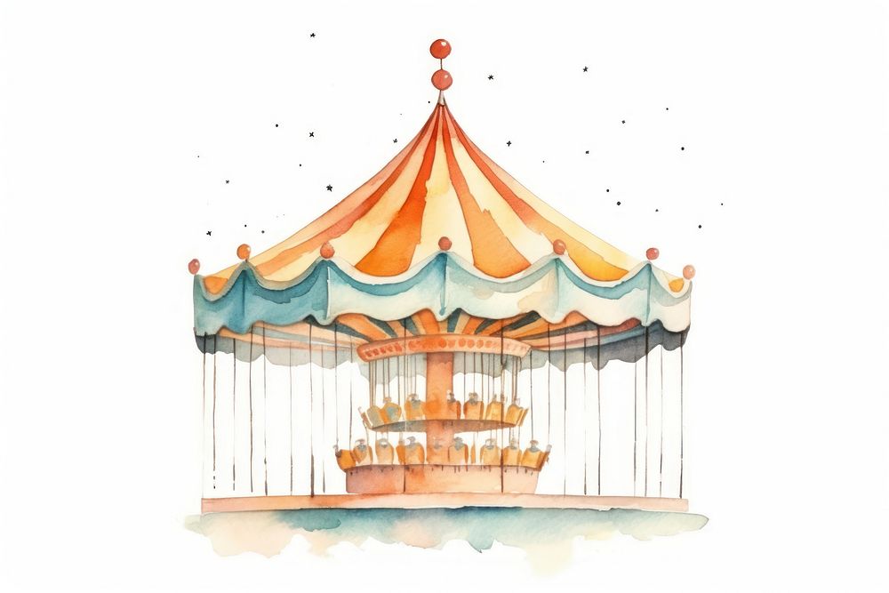 Carnival carousel merry-go-round architecture. AI generated Image by rawpixel.